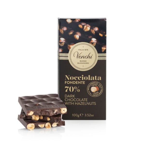 TAVOLETTA FONDENTE con NOCCIOLE INTERE 70% 100 gr - VENCHI