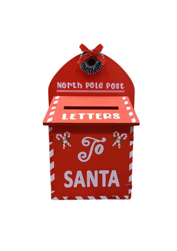 PORTA LETTERE DI BABBO NATALE in LEGNO ROSSA