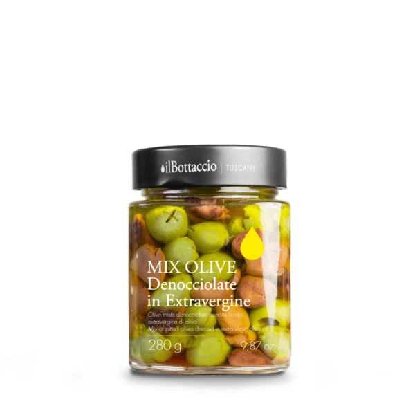 MIX DI OLIVE DENOCCIOLATE IN OLIO EXTRAVERGINE D'OLIVA